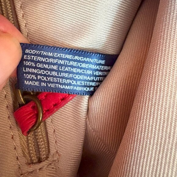 American Leather Co Shoulder Bag Soft Genuine Leather Purse Red - Picture 6 of 11